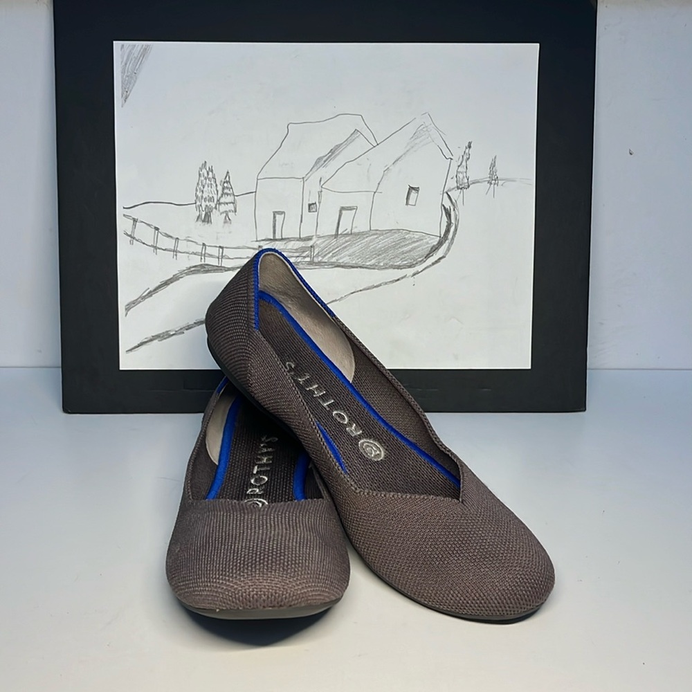 Rothy’s Ballet Flats Round Toe Gray Women’s US Size 8